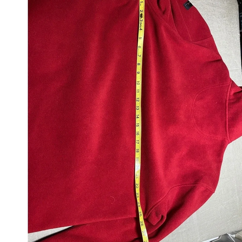 Izod Red Fleece 1/4 Zip Pullover‎ Mens Casual Warm Top